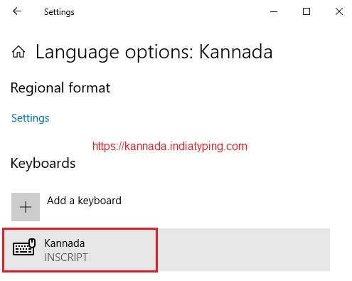 kannada inscript keyboard in windows 10