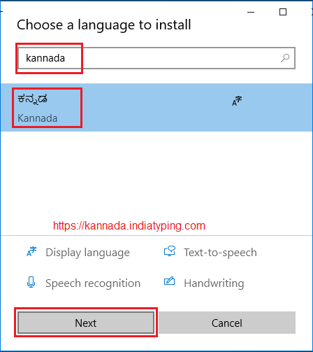 kannada language installtion in windows 10