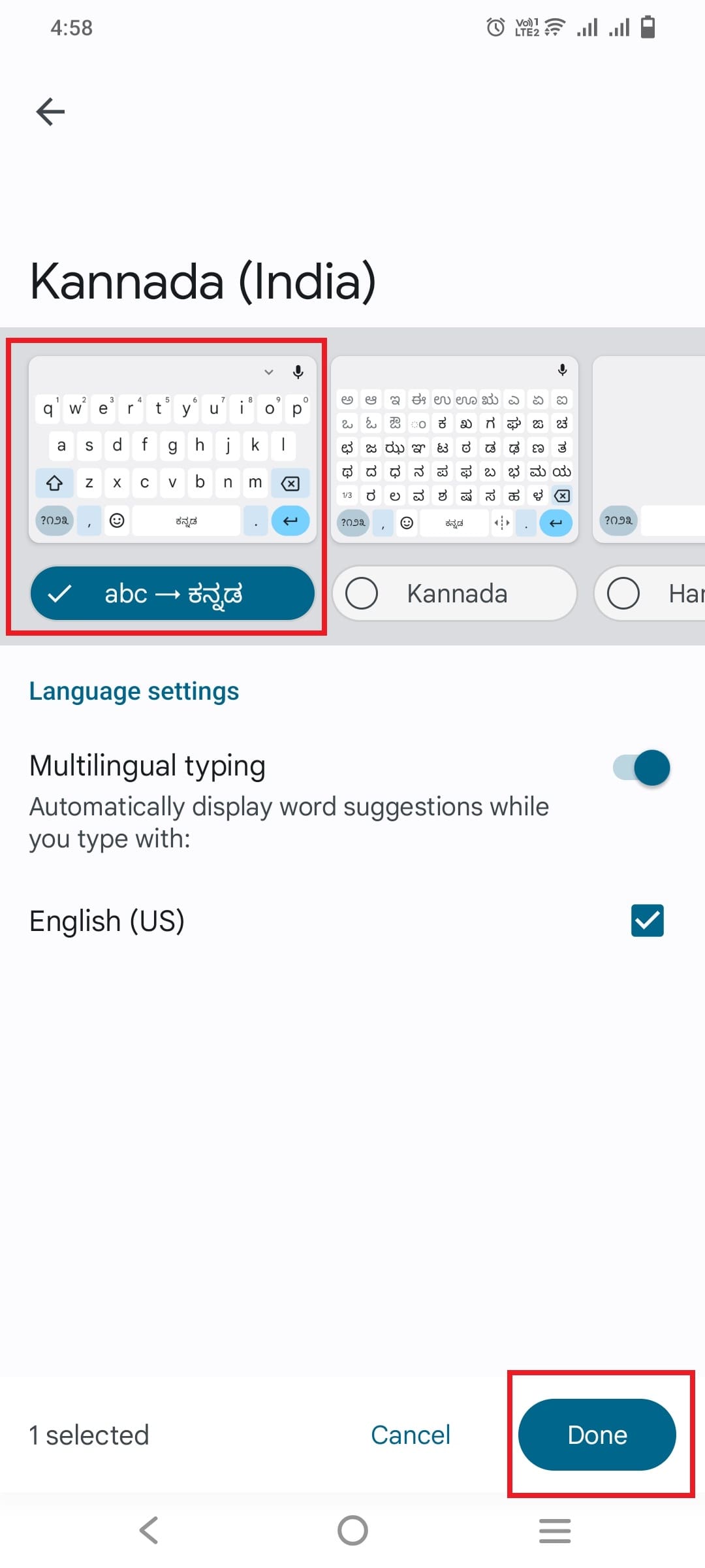 Kannada transliteration keyboard mobile app